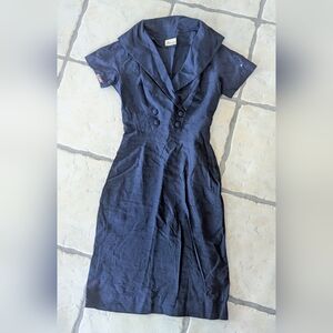 Authentic Vintage Linen Dress 50s 60s